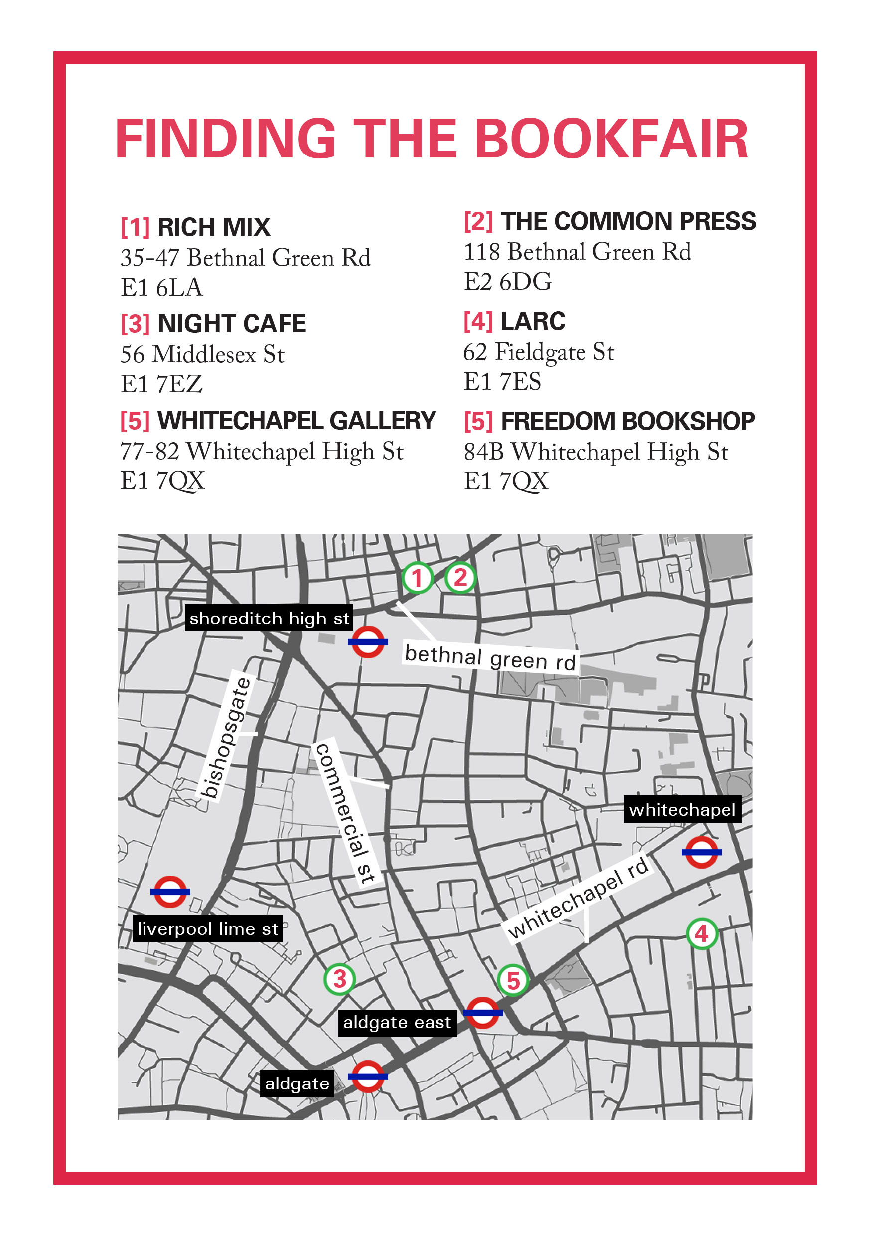 Locations London Anarchist Bookfair